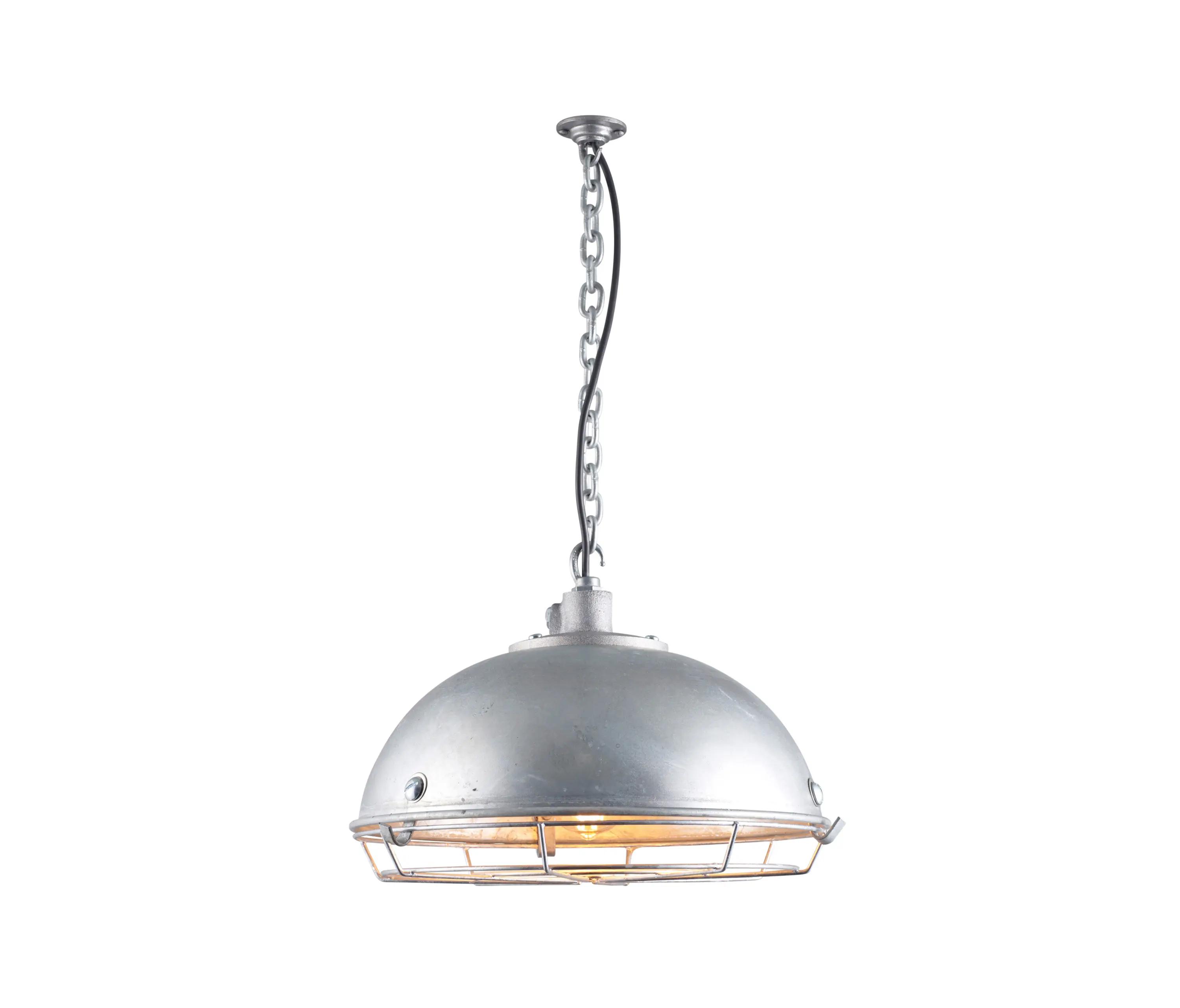 Industrial pendant light studio product image on white background.