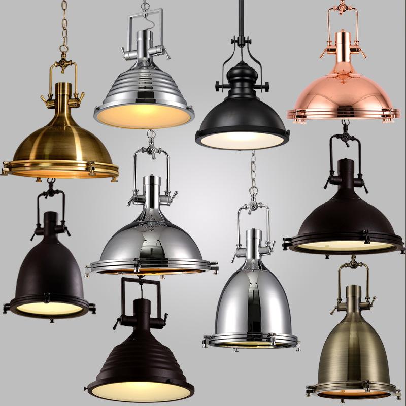 Industrial pendant lighting family with multiple sizes and finishes.
