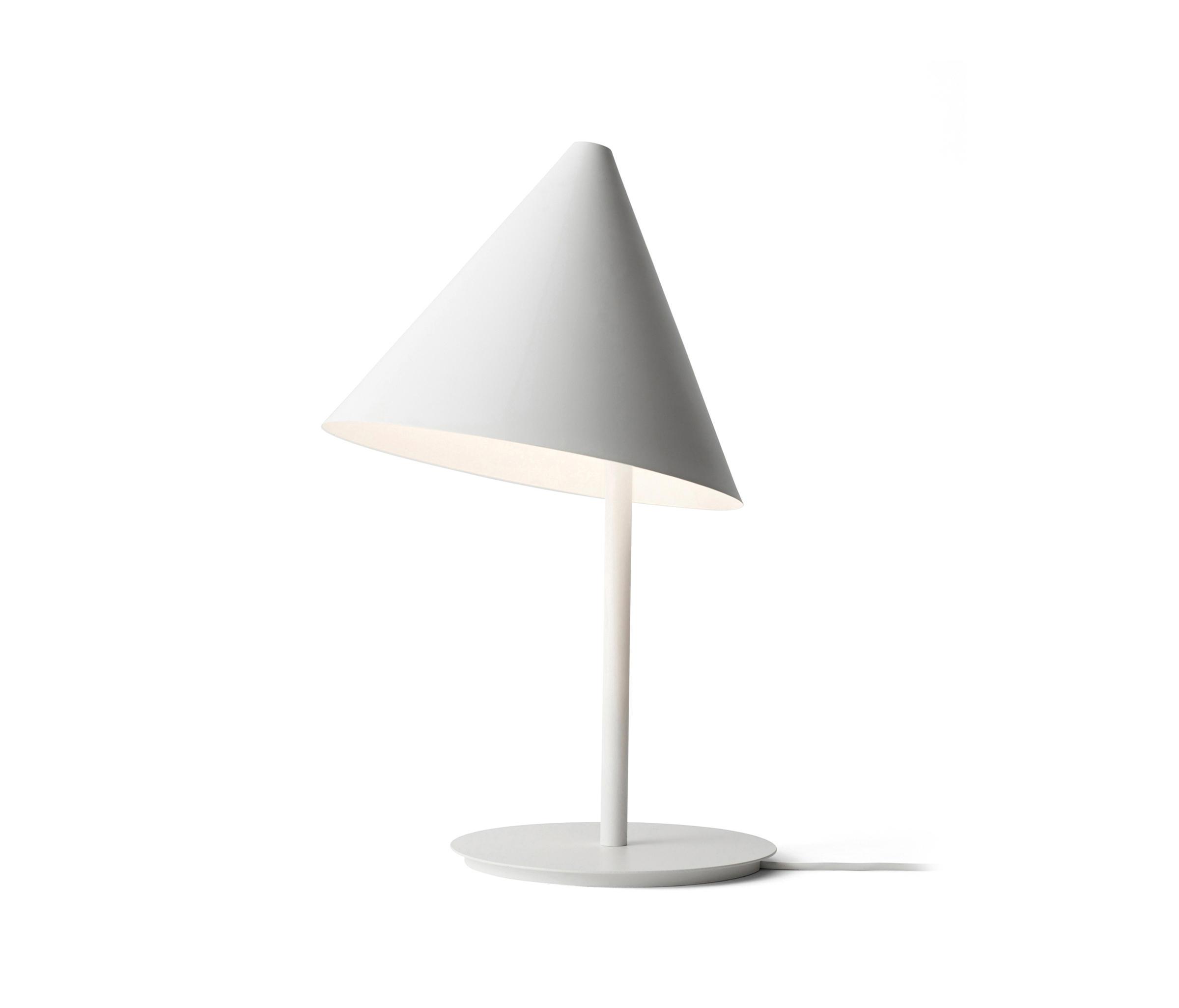 Minimal table lamp photographed on a clean white background showcasing its simple geometric form and premium finish.