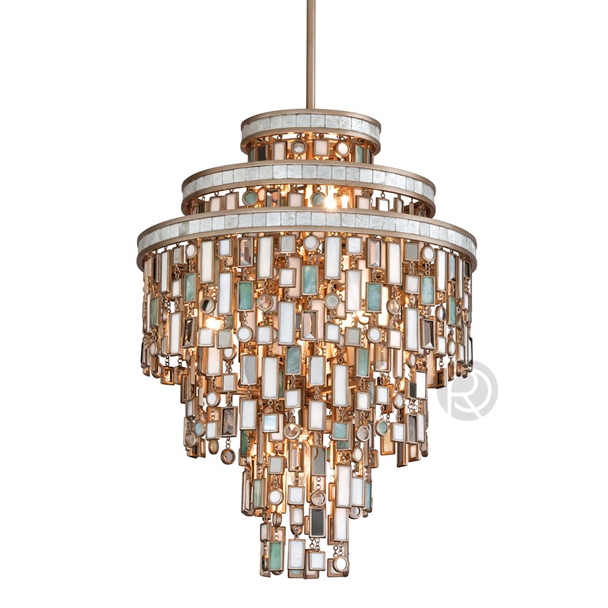 Art Deco chandelier photographed on a clean white studio background.