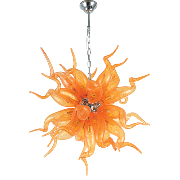 Sculptural chandelier photographed on a clean white studio background.