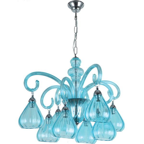 Sculptural chandelier photographed on a clean white studio background.