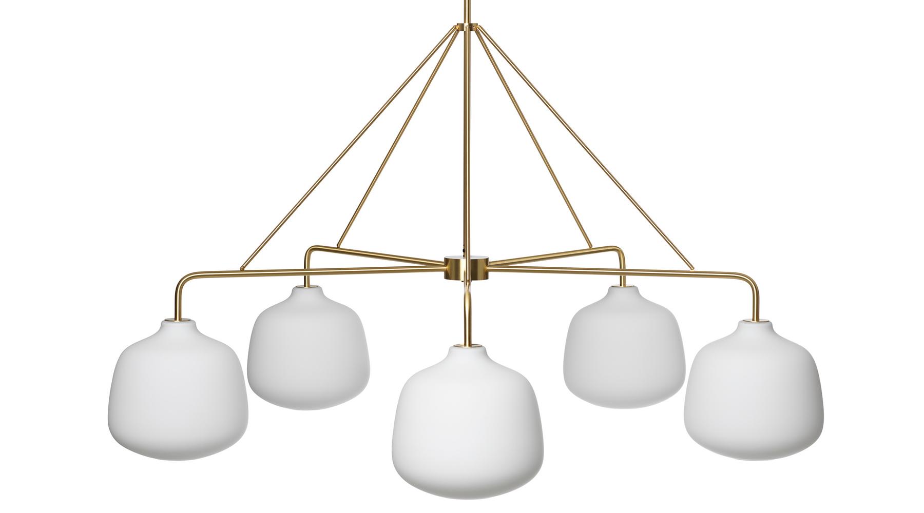 Scandinavian chandelier photographed on a clean white studio background.