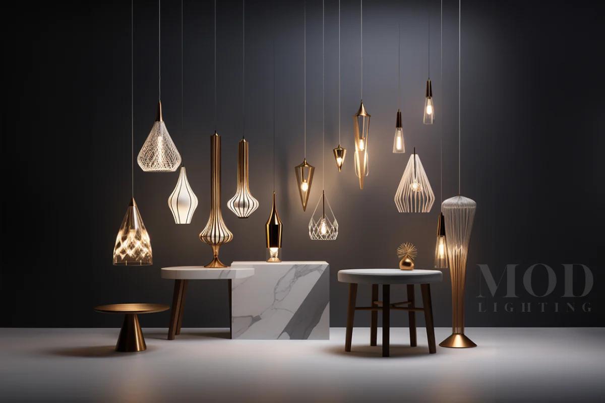 Luxury pendant lighting installed in an upscale hospitality interior.