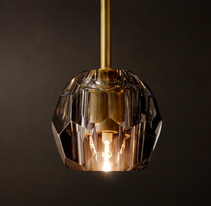 Front view of a luxury pendant light for contemporary architectural interiors.
