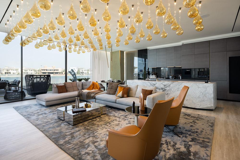 Luxury pendant lighting installed in an upscale hospitality interior.
