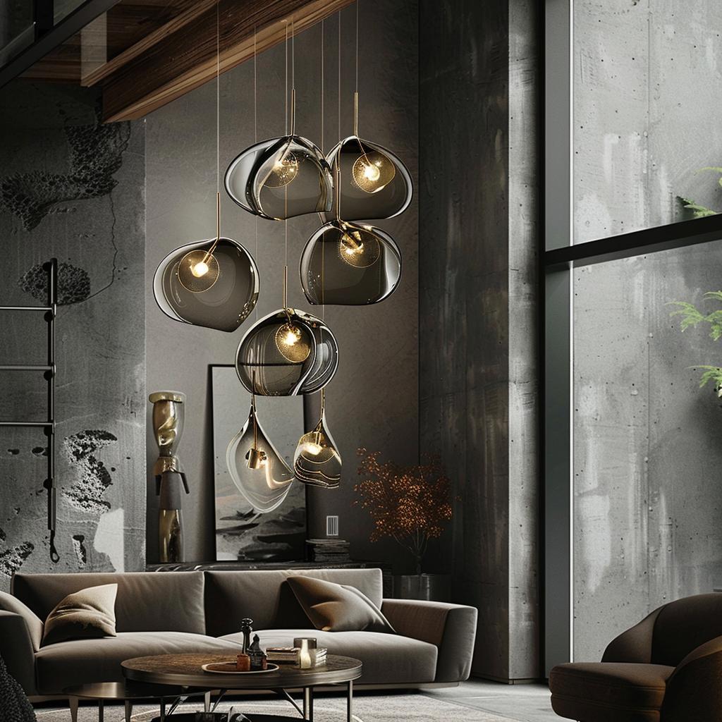 Luxury pendant lighting installed in an upscale hospitality interior.