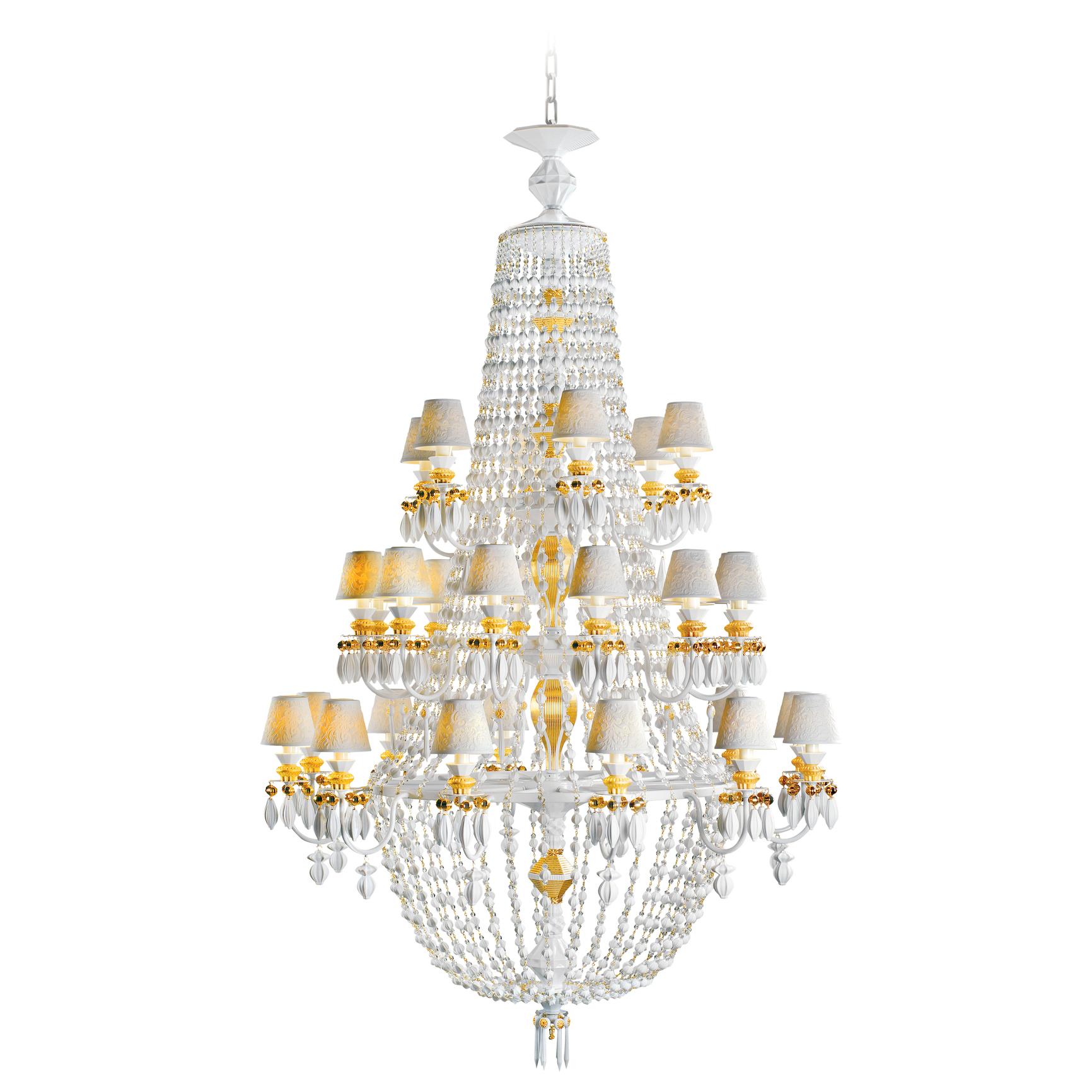 Luxury chandelier photographed on a clean white studio background.