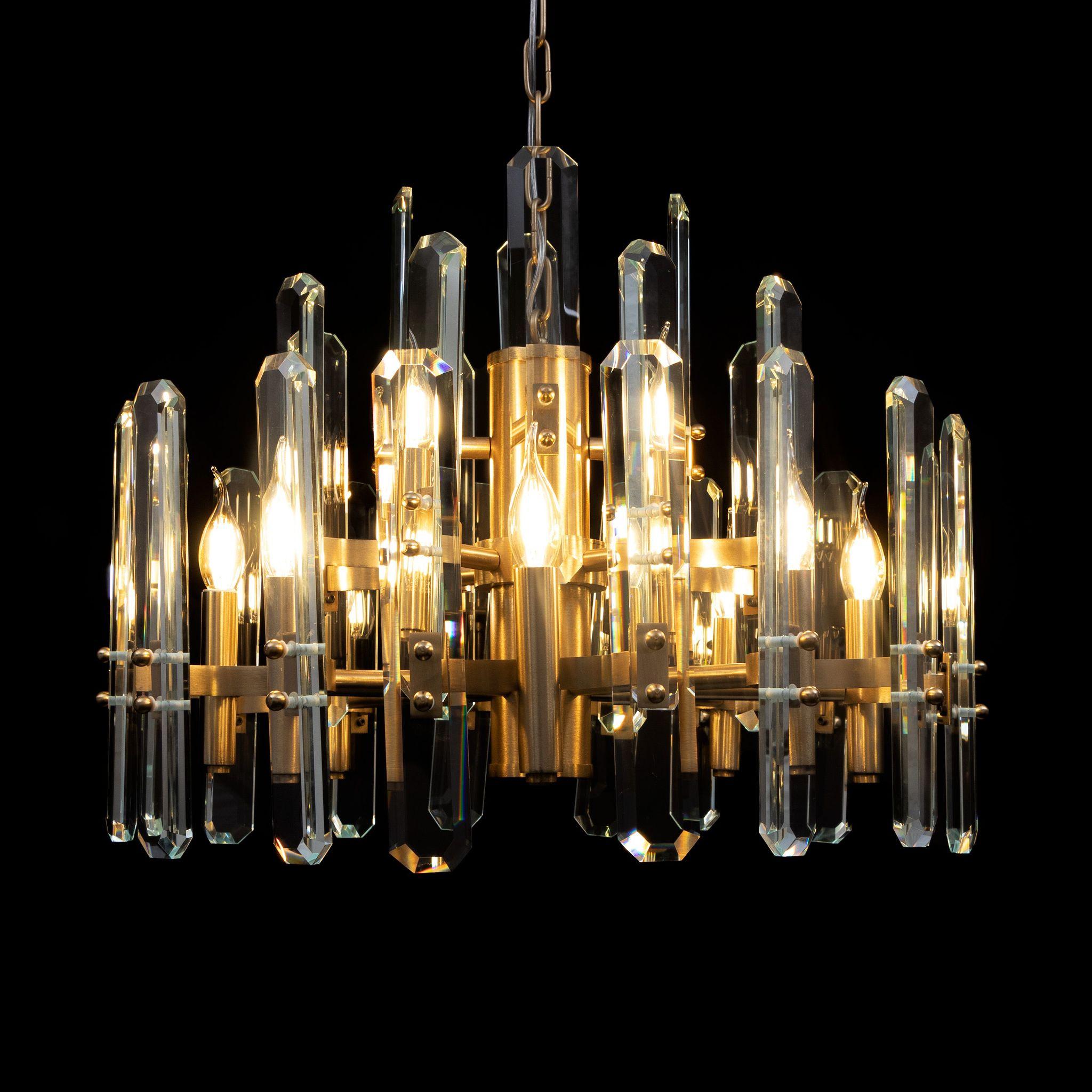 Front view of a premium architectural luxury chandelier.