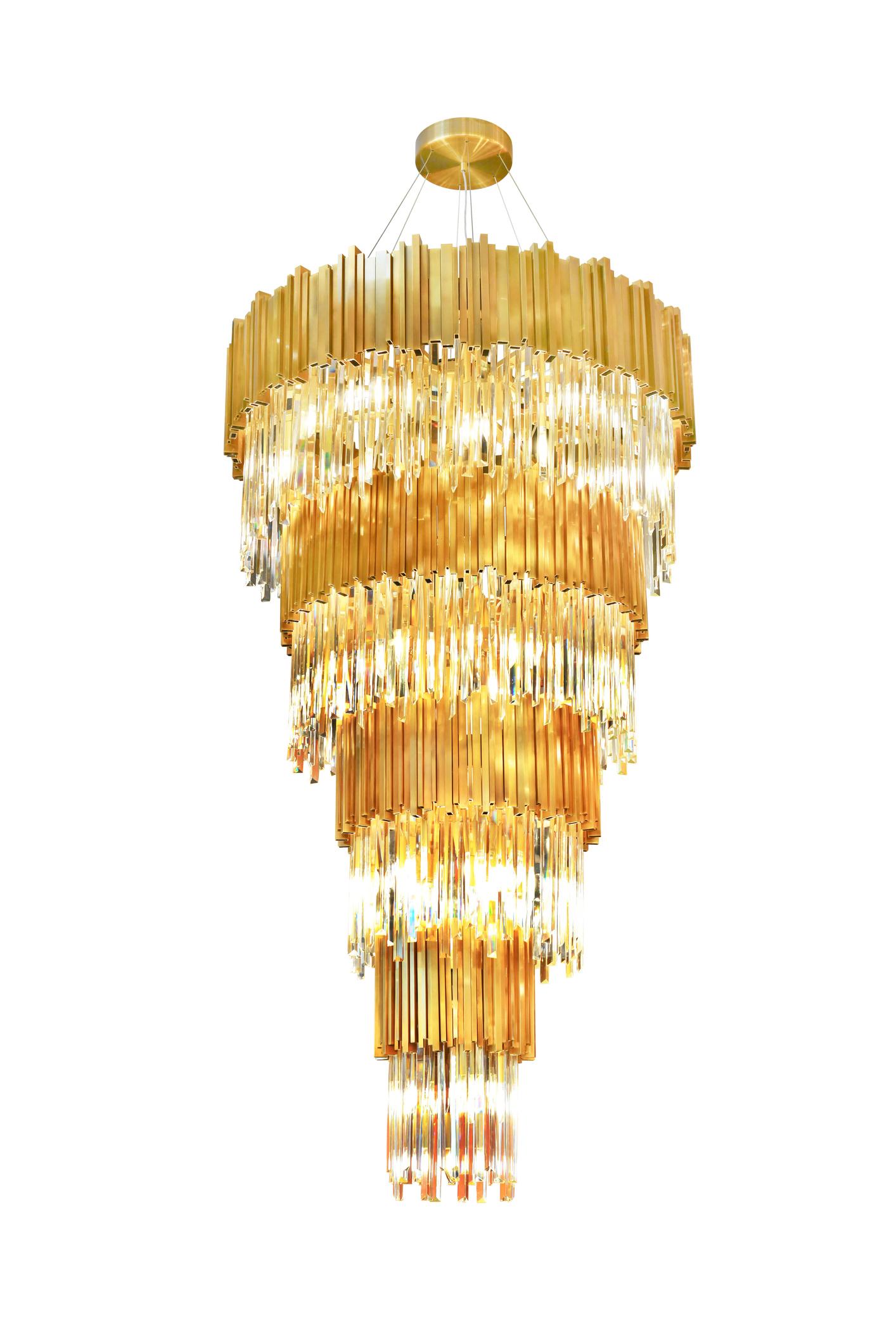 Luxury chandelier photographed on a clean white studio background.