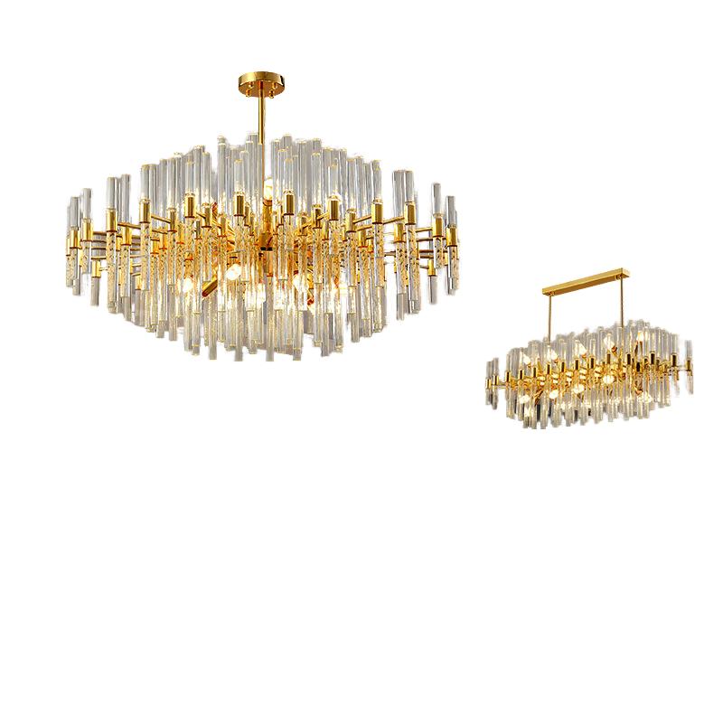 Luxury chandelier family featuring multiple sizes and elegant configurations.