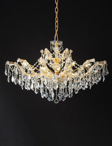 Front view of a premium architectural luxury chandelier.