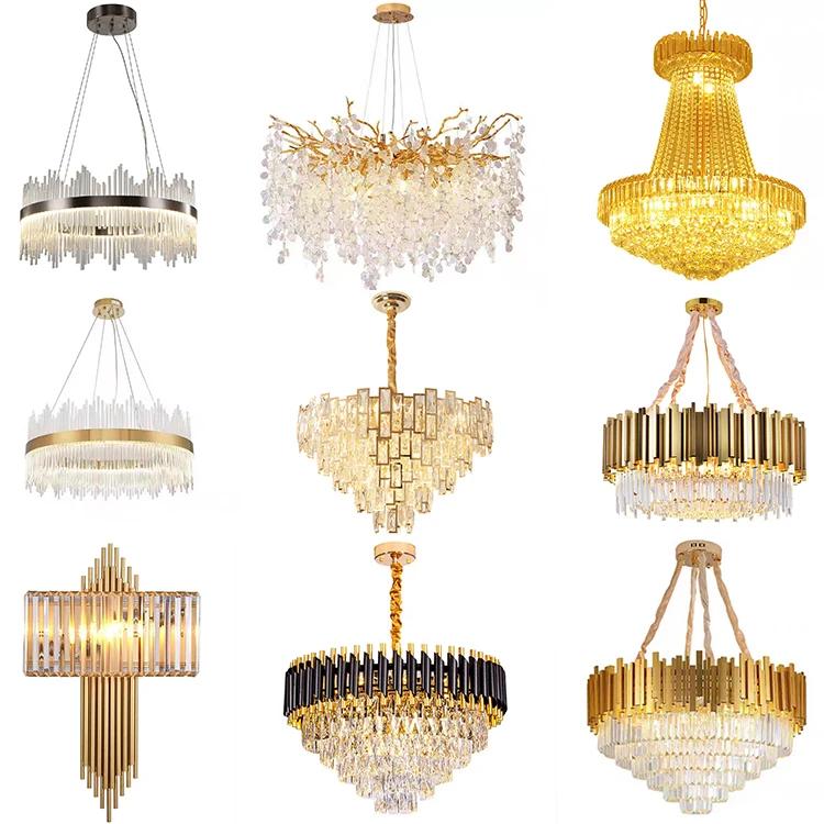 Luxury chandelier family featuring multiple sizes and elegant configurations.