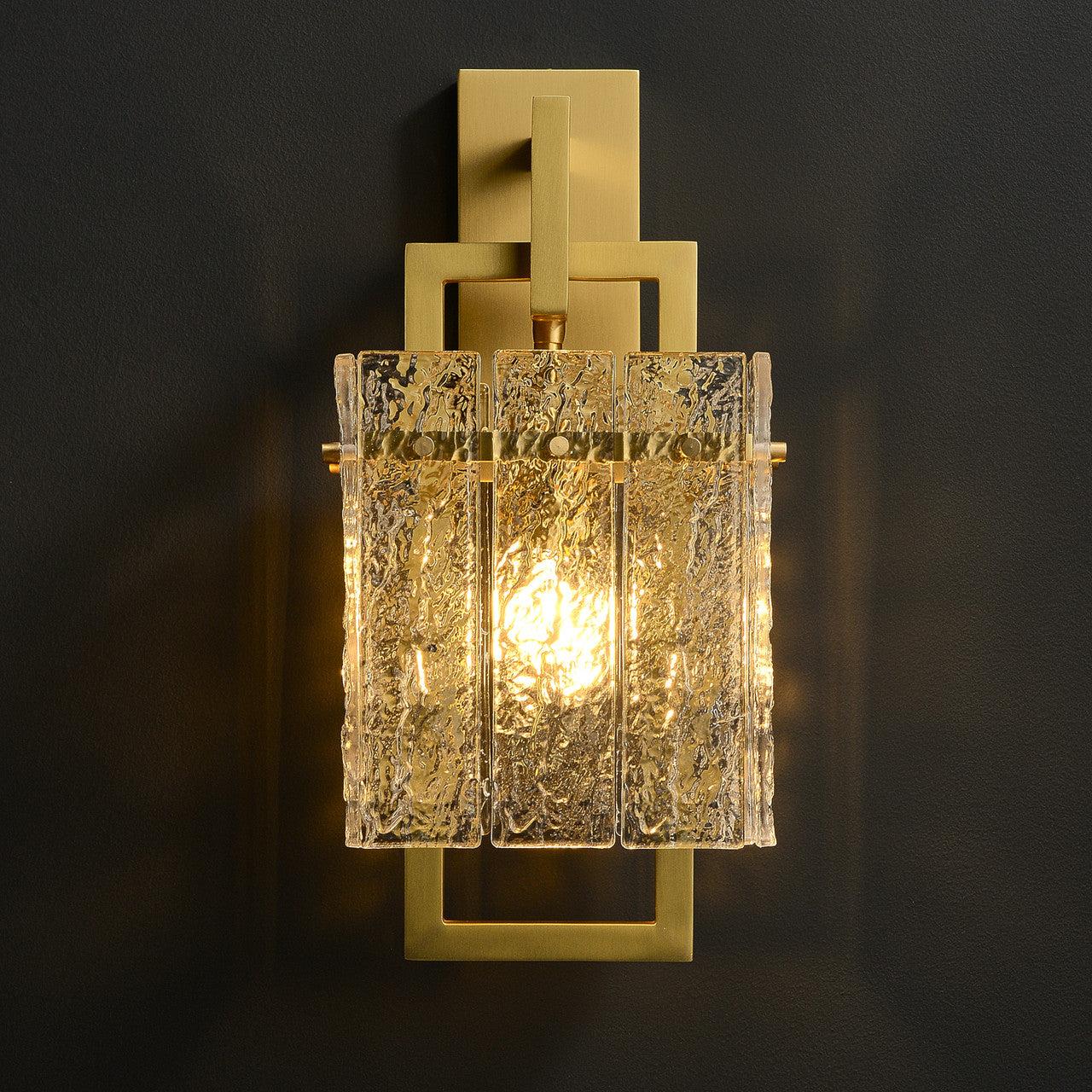 Front view of a custom-designed wall lamp created for a unique architectural project.