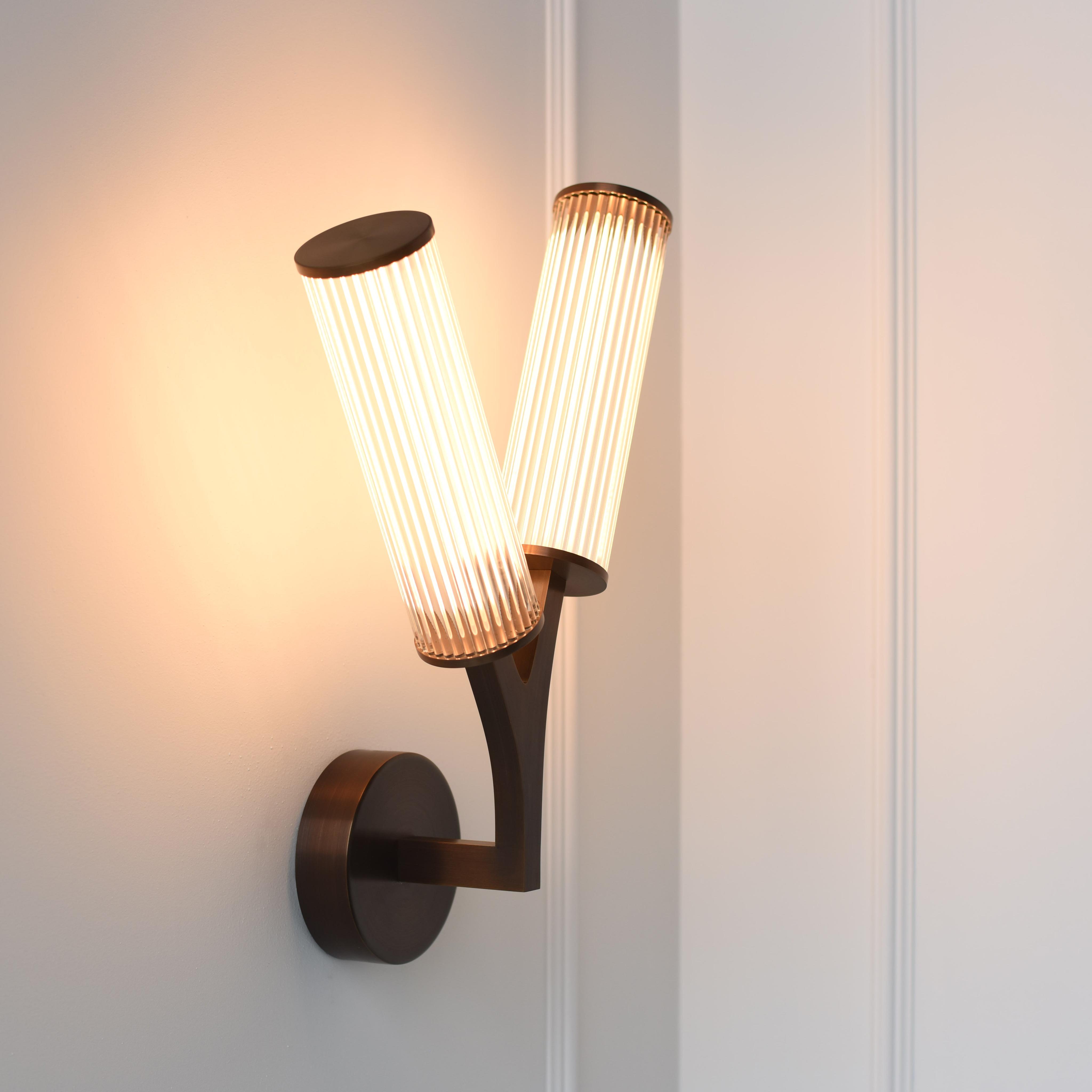 Front view of a custom-designed wall lamp created for a unique architectural project.