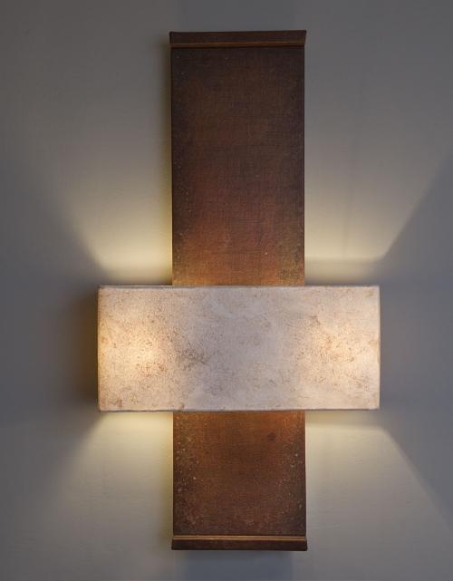 Front view of a custom-designed wall lamp created for a unique architectural project.