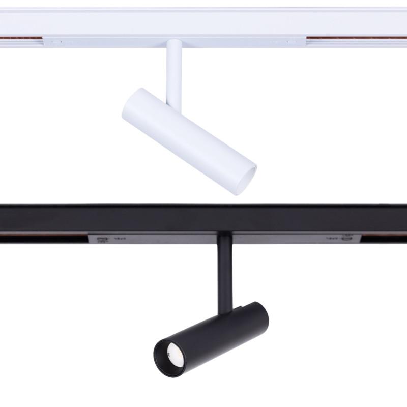 Magnetic track spotlight family showing alternative finishes and module variations.