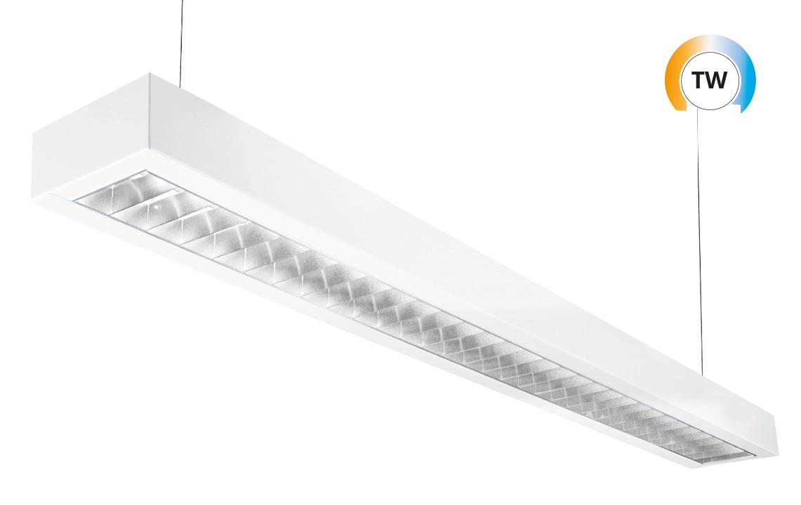 Human centric office lighting with dynamic colour temperature and adjustable illumination for contemporary workplaces