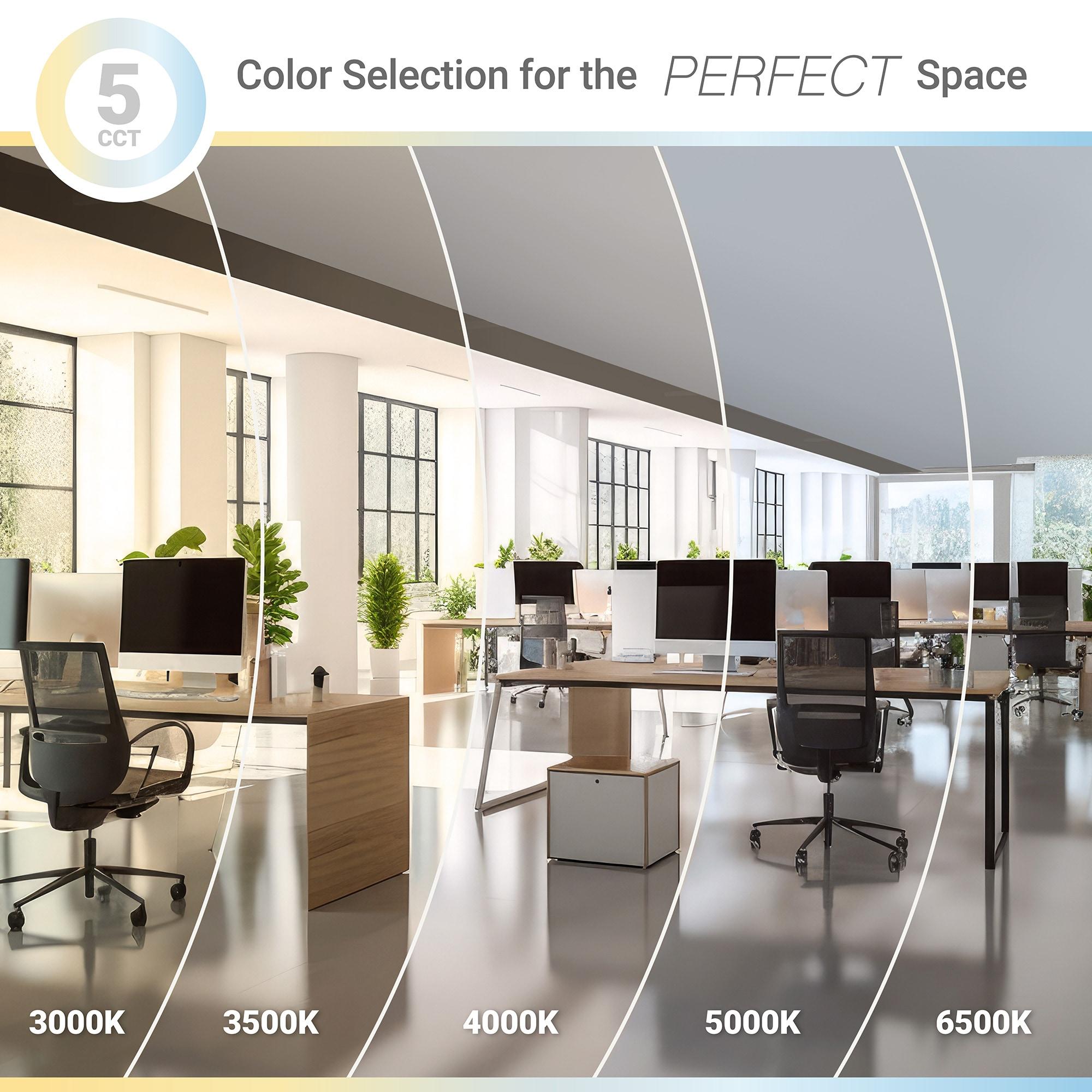 Human centric office lighting with dynamic colour temperature and adjustable illumination for contemporary workplaces