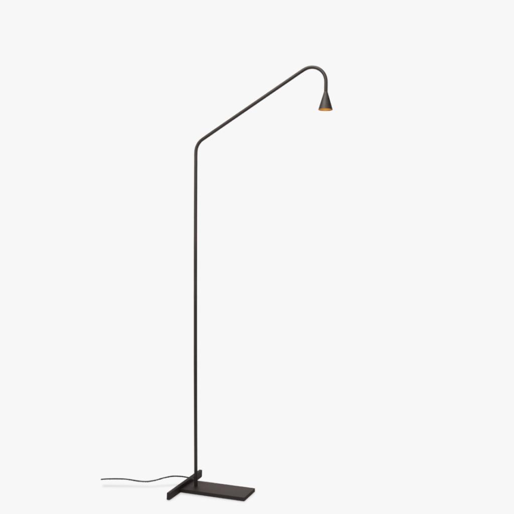 Front view of a minimalist floor lamp highlighting its elegant proportions and refined contemporary design.