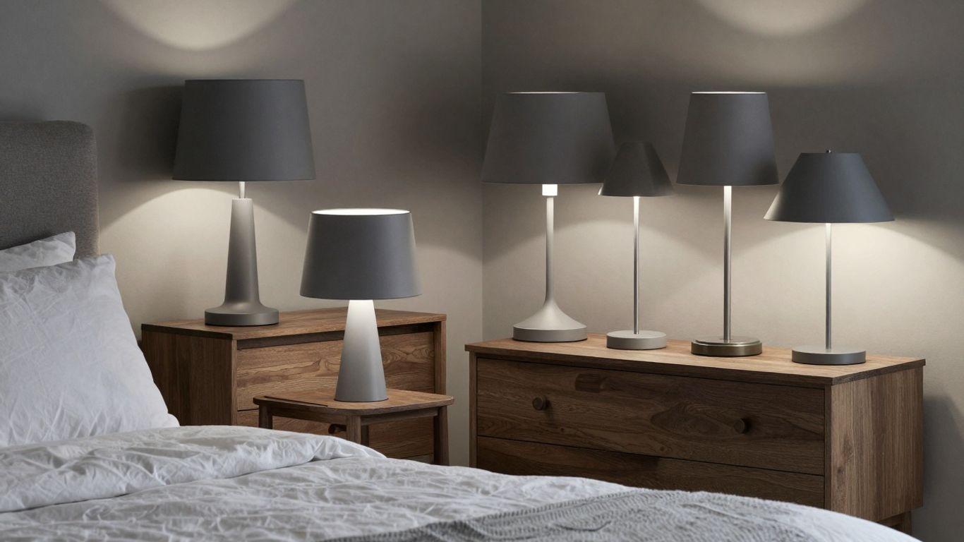 Collection of bedside table lamps designed for residential bedrooms and luxury hospitality interiors.
