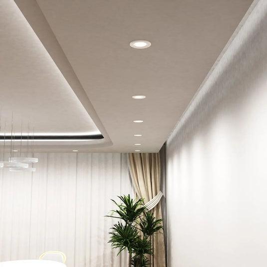 Installed in a modern architectural ceiling environment.