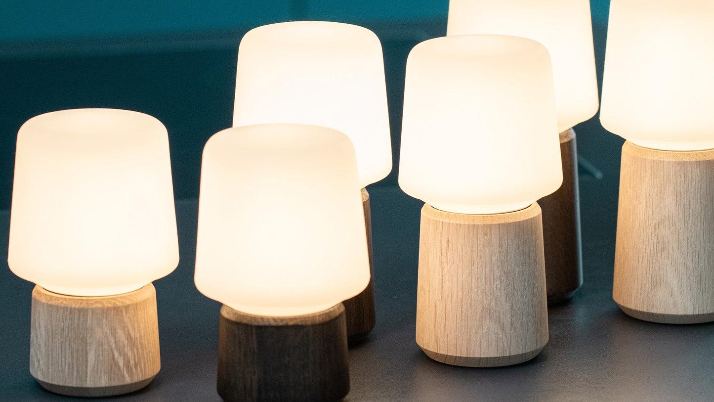 Collection of Scandinavian table lamps featuring wood, metal and fabric combinations inspired by Nordic interiors.