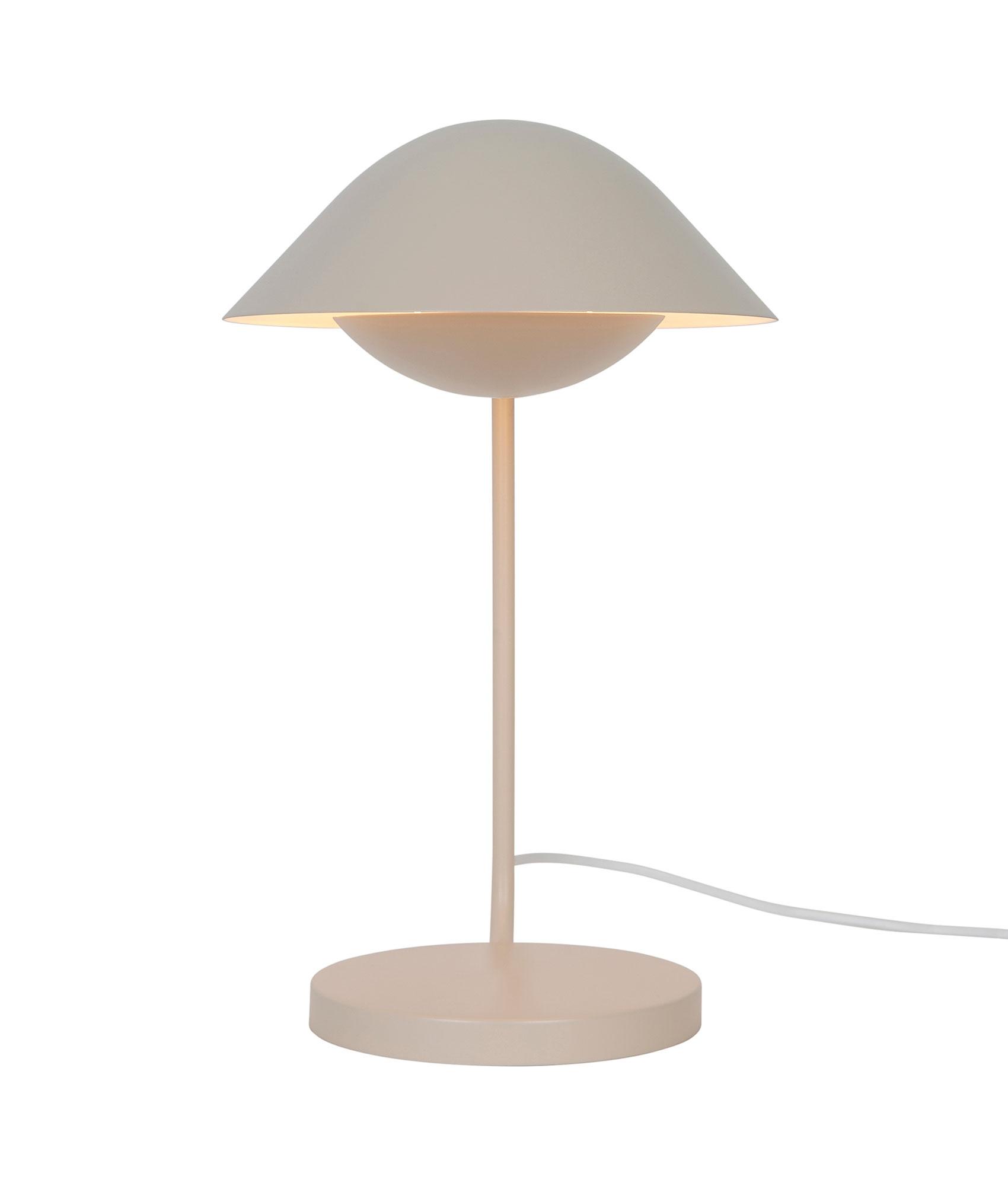 Scandinavian table lamp photographed on a clean white background showcasing natural materials and minimalist Nordic design.