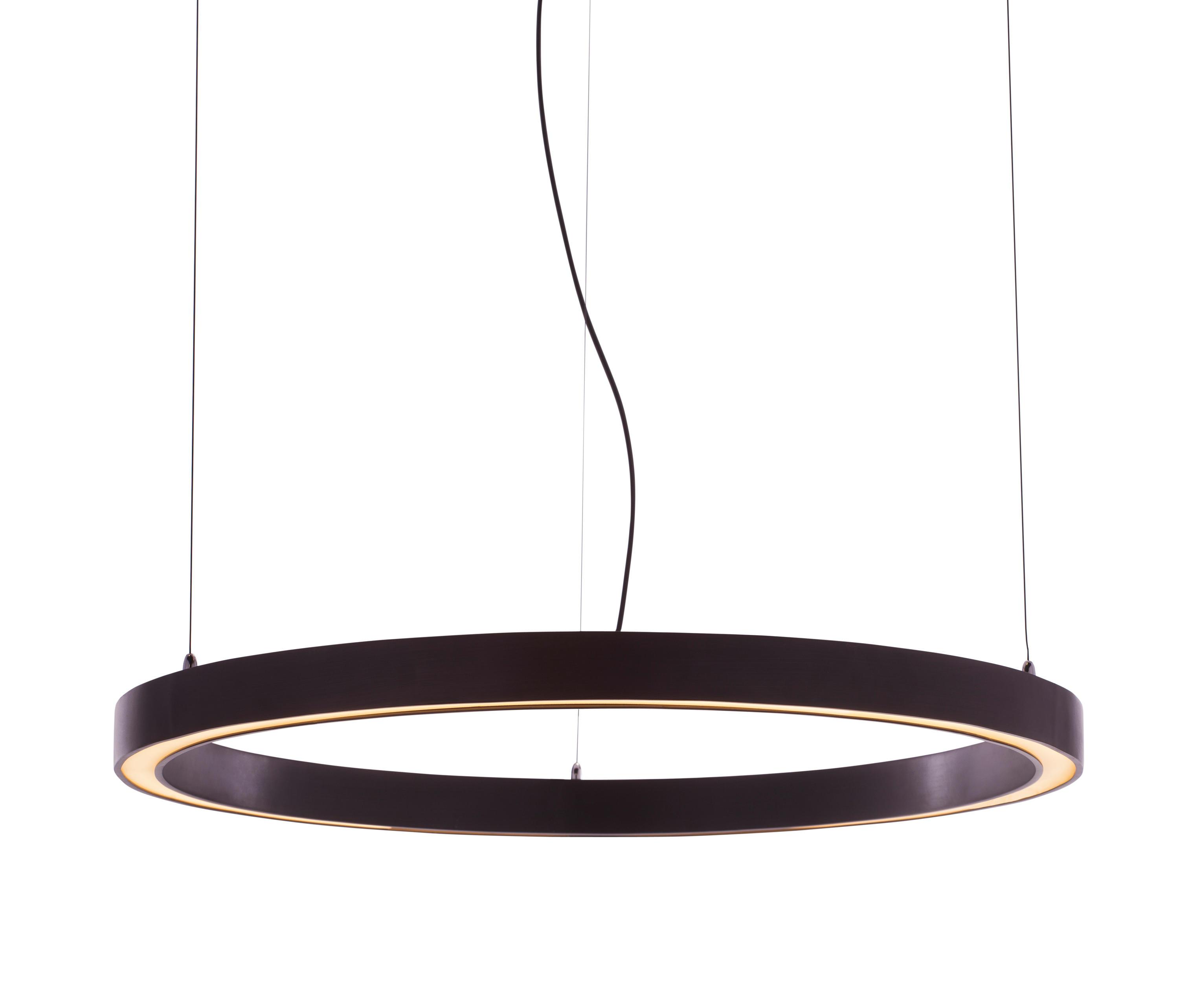 Front view of a contemporary ring pendant light for architectural interiors.