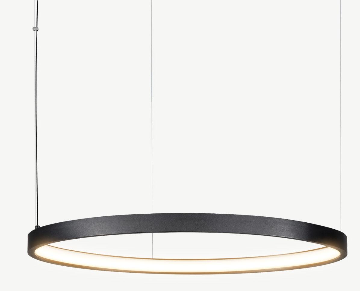 Front view of a contemporary ring pendant light for architectural interiors.
