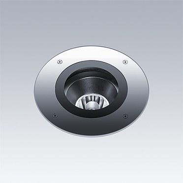 Front view of a drive over inground light.