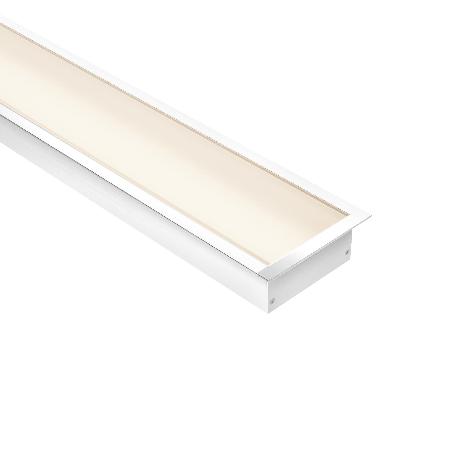 Front view of a recessed LED profile.
