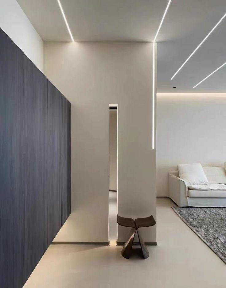 Recessed LED profile lighting installed in a contemporary residential interior.