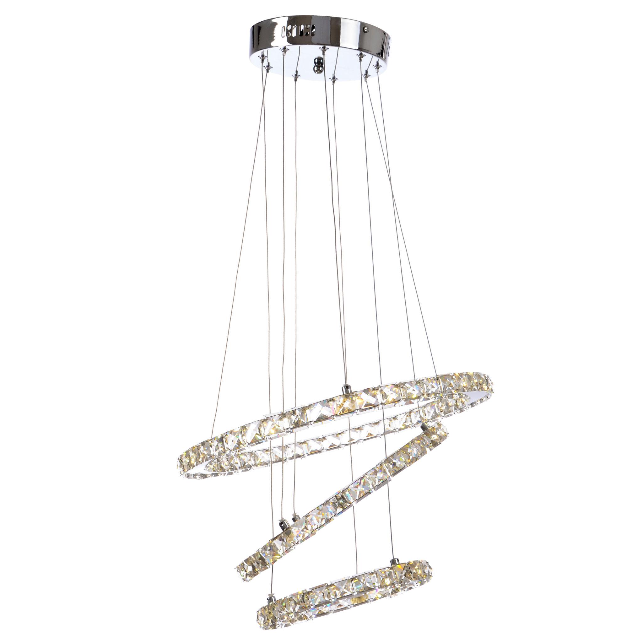 Modern designer chandelier photographed on a clean white studio background.