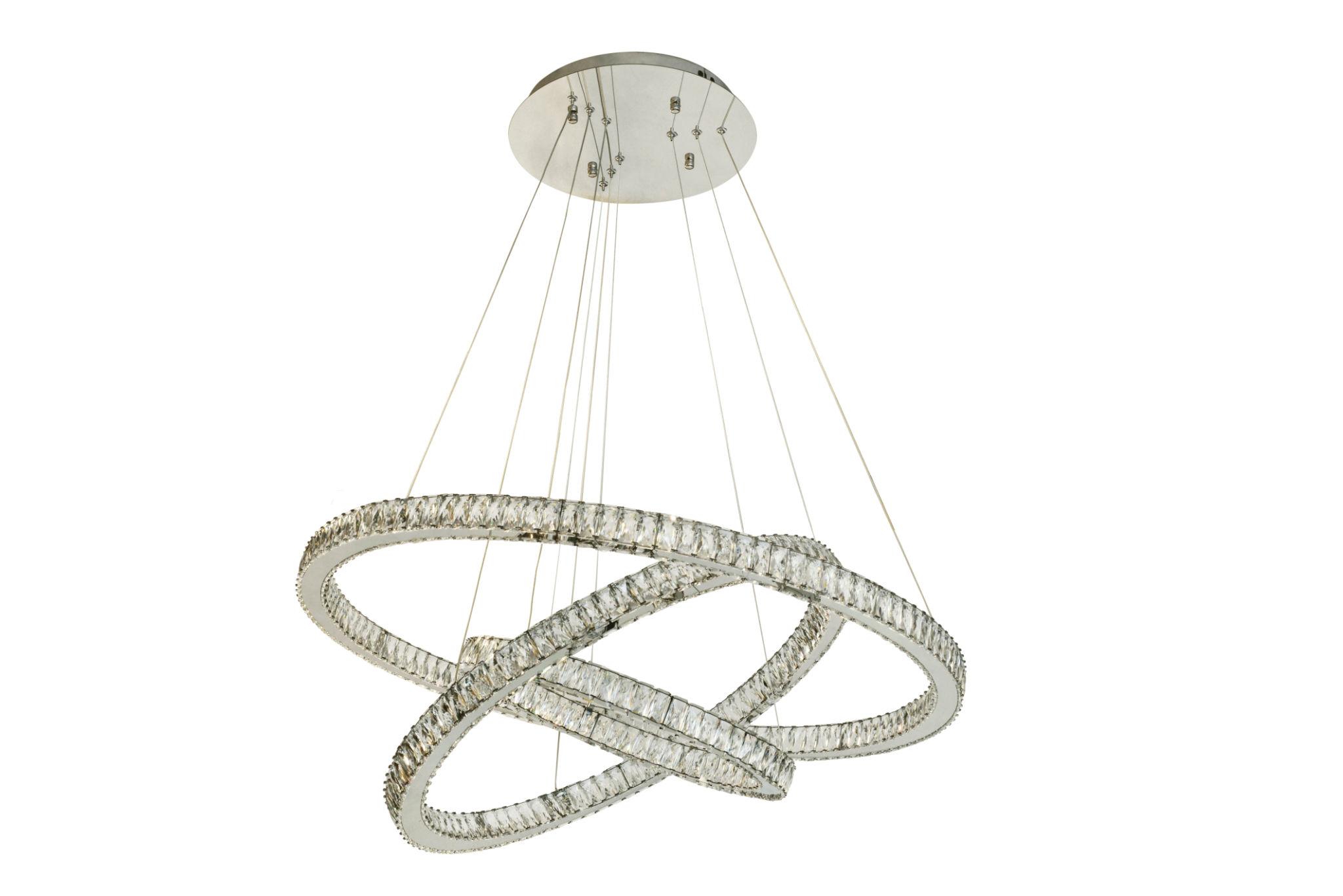 Modern designer chandelier photographed on a clean white studio background.