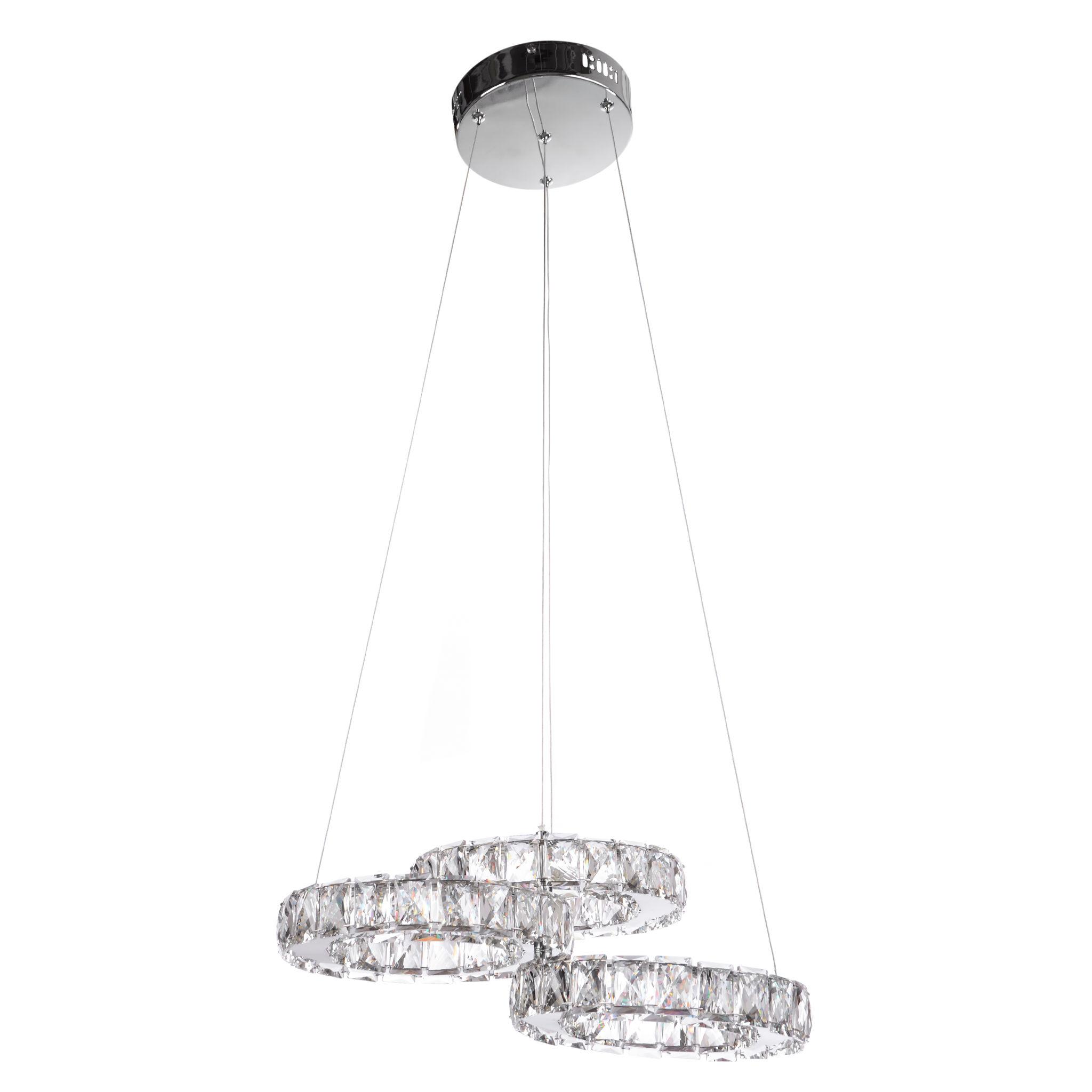 Modern designer chandelier photographed on a clean white studio background.