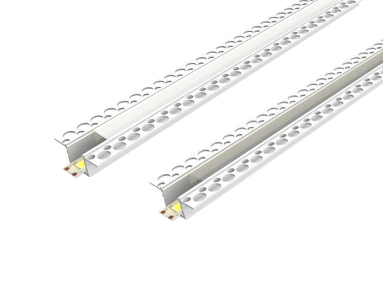 Drywall LED profile family with different widths, diffuser options and trimless designs.