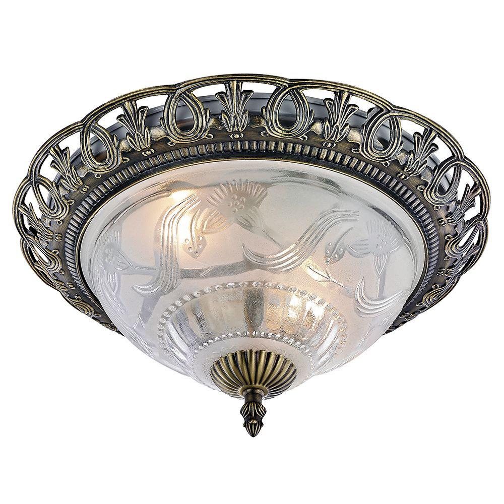Classic ceiling light collection featuring traditional brass, bronze and decorative glass designs