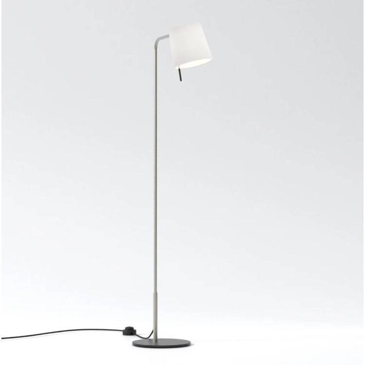 Front view of a reading floor lamp highlighting its ergonomic design and precision task lighting capabilities.