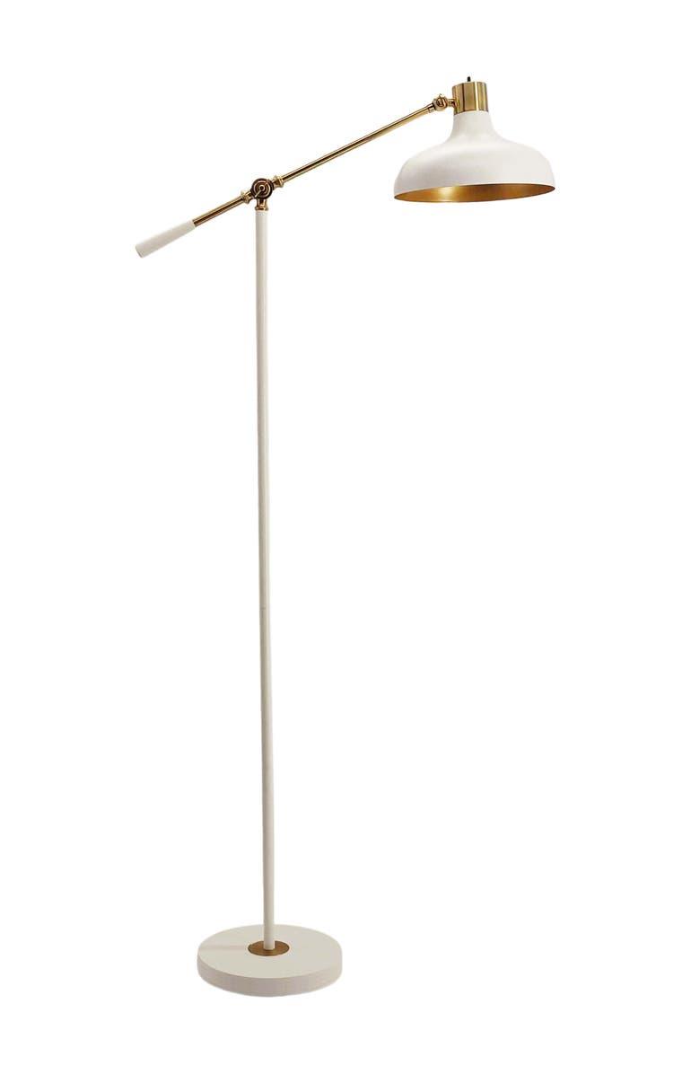 Reading floor lamp photographed on a clean white background showcasing its adjustable head, slim profile and premium finish.