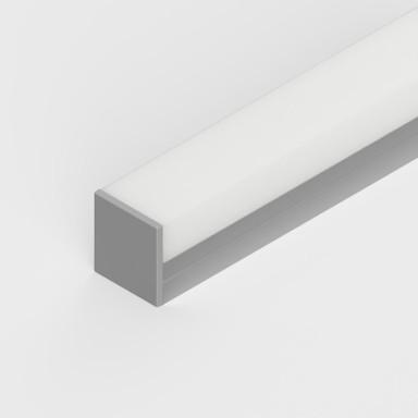Front view of a surface-mounted LED profile.