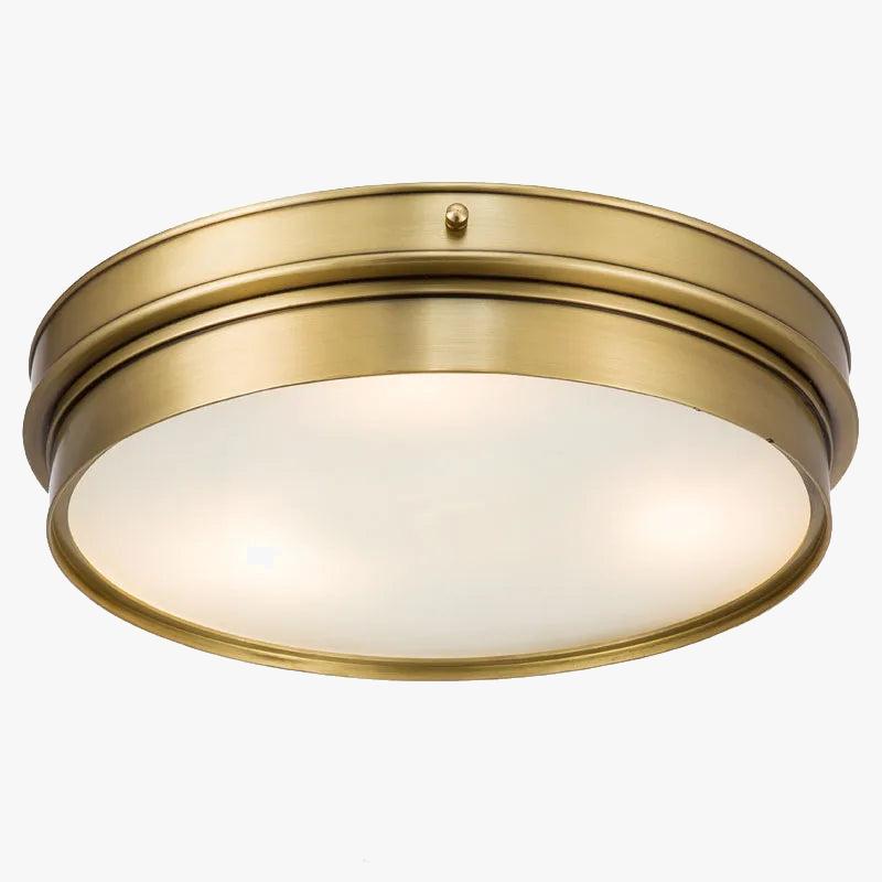 Decorative luxury brass ceiling light shown from the front