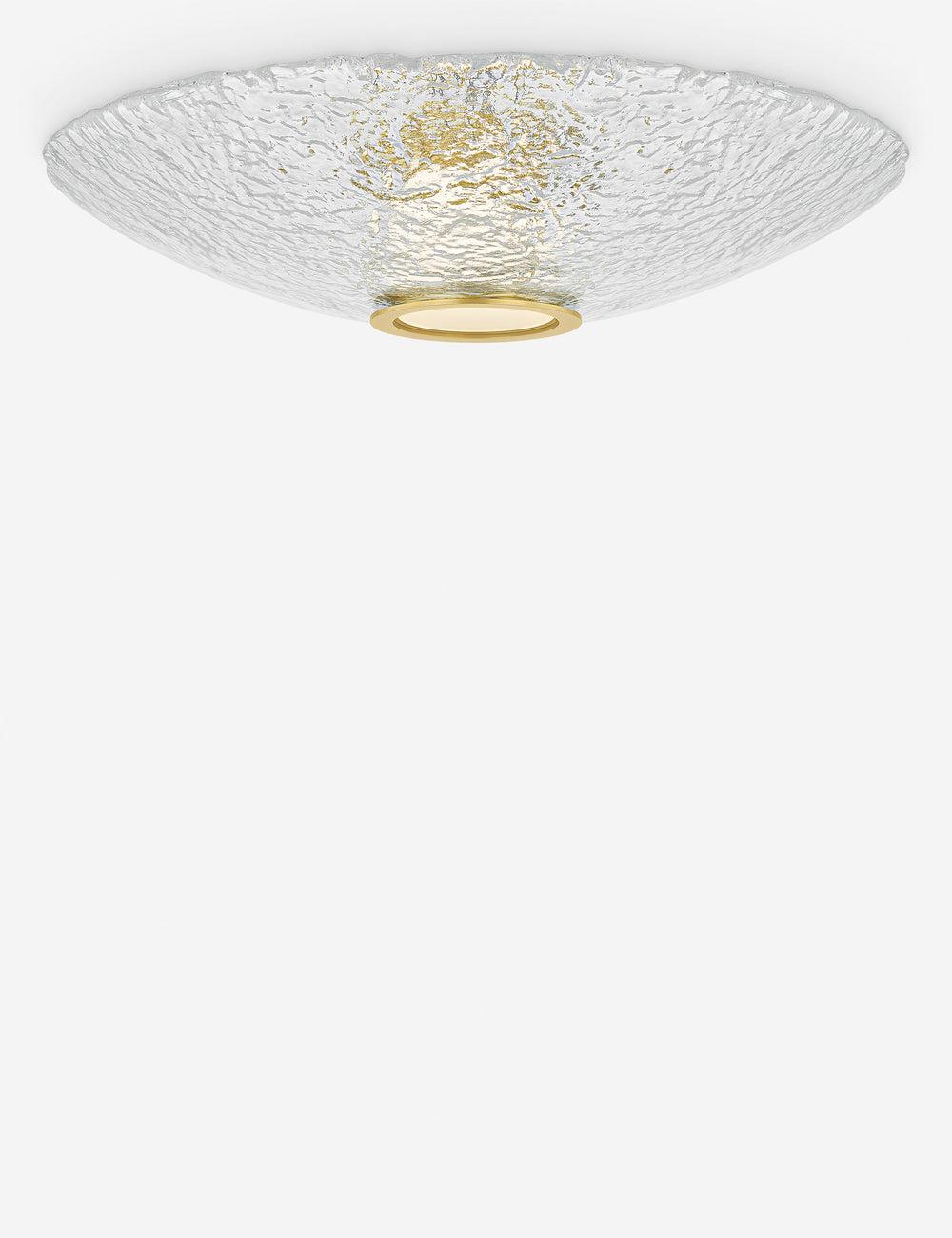 Luxury layered glass ceiling light with a refined decorative form on a white background