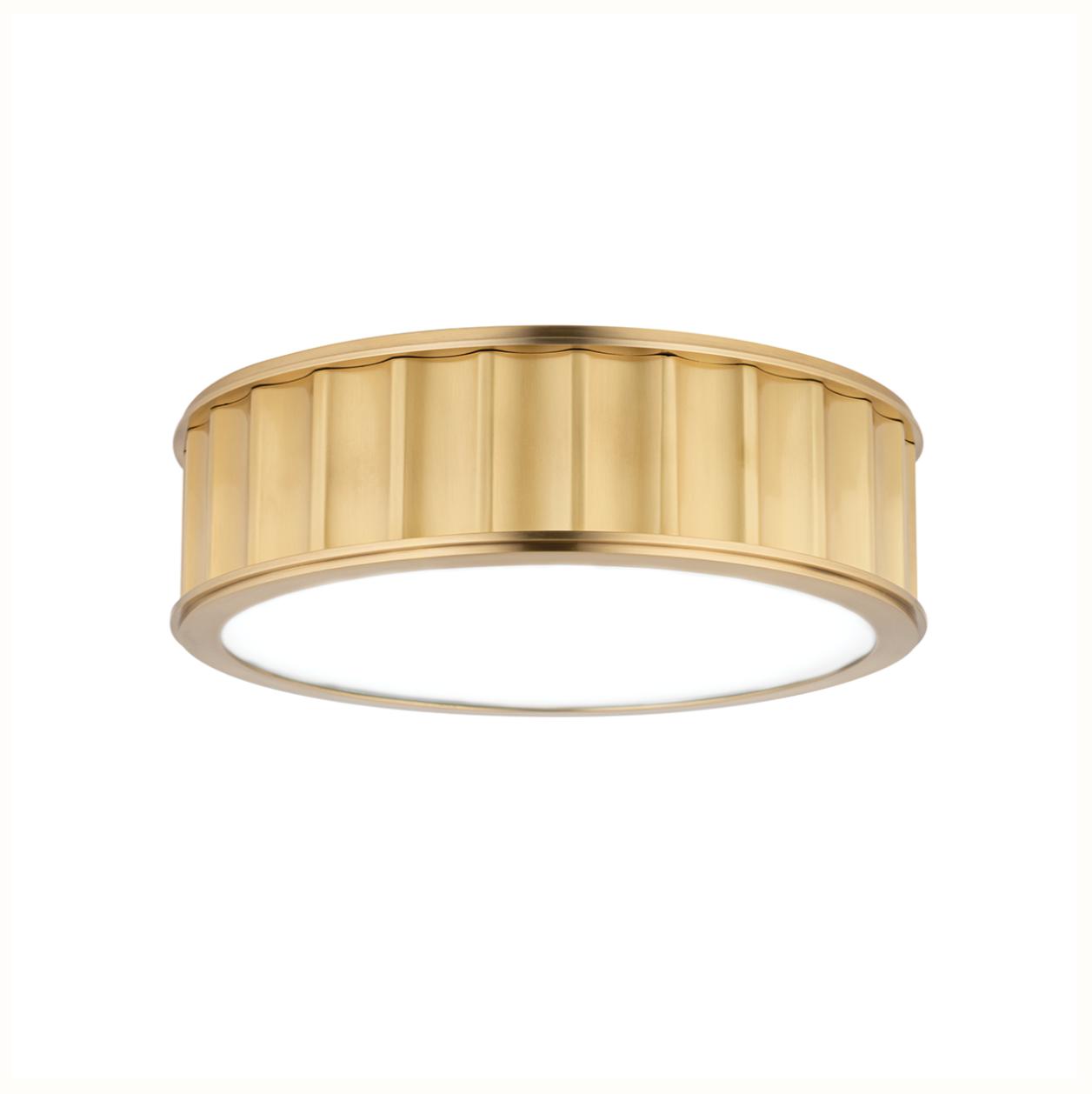 Decorative luxury brass ceiling light shown from the front