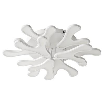 Organic ceiling light inspired by overlapping leaves and petals on a white background
