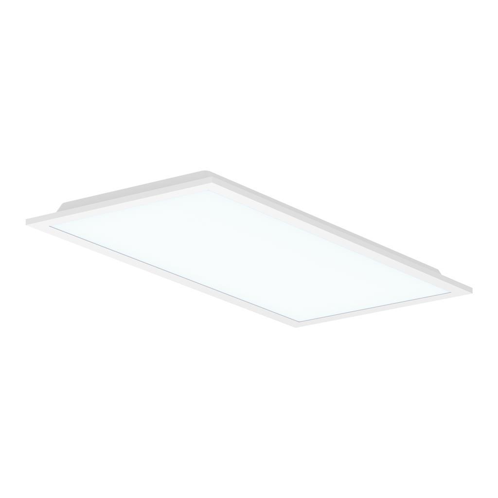 Slim recessed backlit office panel with a uniform diffuser on a white background
