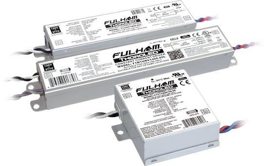 Constant current LED driver family with different output currents, wattages and enclosure types.