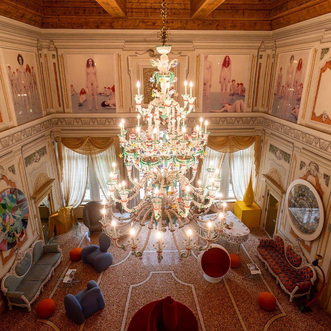 Bespoke chandelier installed in a luxury hospitality project.