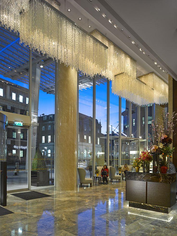 Bespoke chandelier installed in a luxury hospitality project.