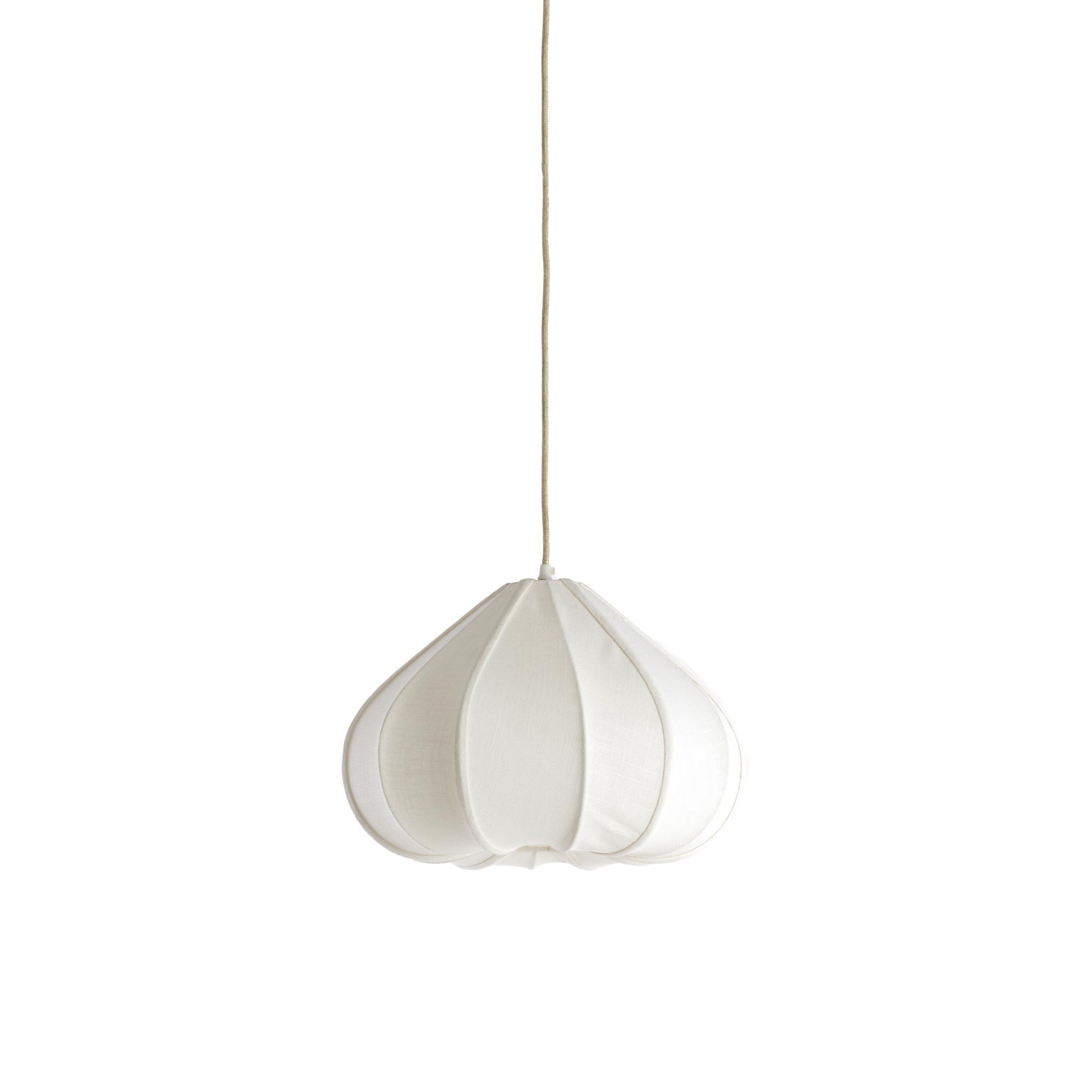 Fabric pendant light photographed on a clean white studio background.